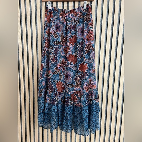 MISA LOS ANGELES- Esti Floral High-Low Midi-Skirt- Small - Picture 7 of 8